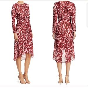 Maje NWOT Asymmetric Twist Georgette Red Dress